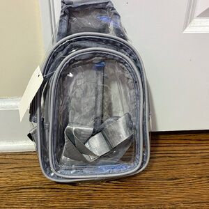 Clear Crossbody Sling Bag in Light Gray